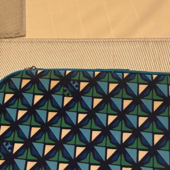 TORY BURCH Target/Neiman Marcus Insulated Geometric LUNCH BOX Blue Green Gold - Picture 4 of 6